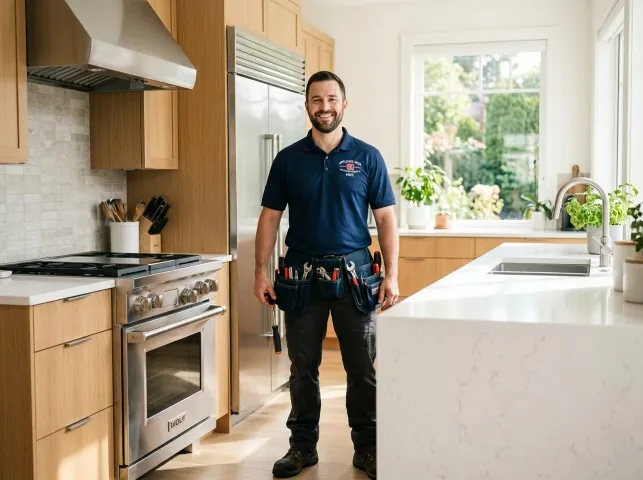 Appliance Repair Hero technician in a Arkville, NY kitchen after an appliance repair